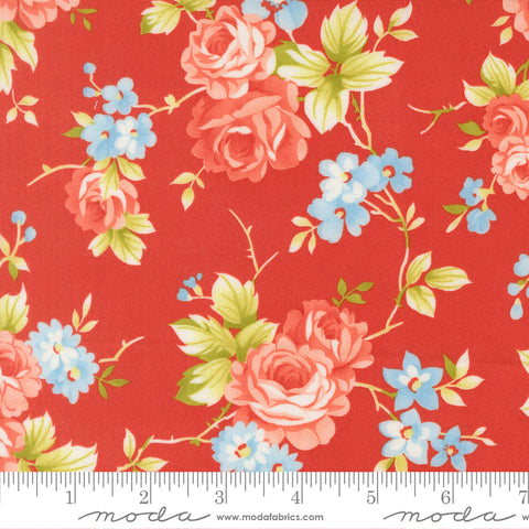 Rosie Strawberry Country Rose Yardage by Fig Tree & Co. for Moda Fabrics
