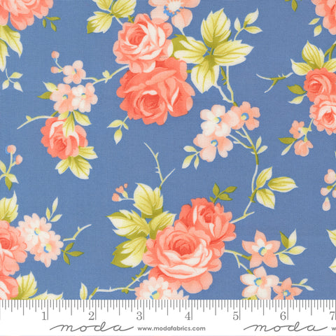 Rosie Blueberry Country Rose Yardage by Fig Tree & Co. for Moda Fabrics