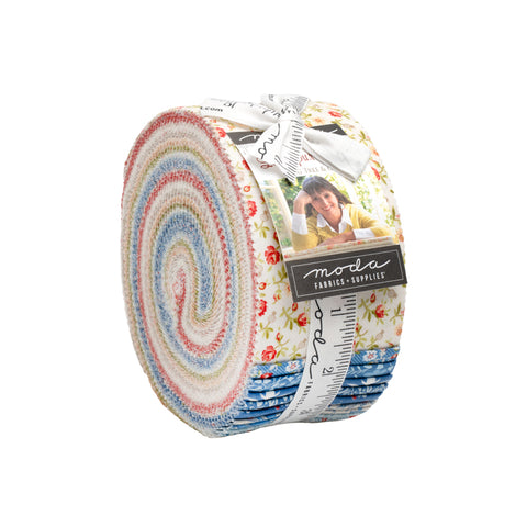 PREORDER Larkspur & Linen Jelly Roll by Fig Tree & Co. for Moda Fabrics