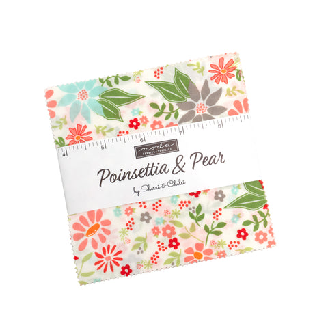 PREORDER Poinsettia & Pear Charm Pack by Sherri & Chelsi for Moda Fabrics