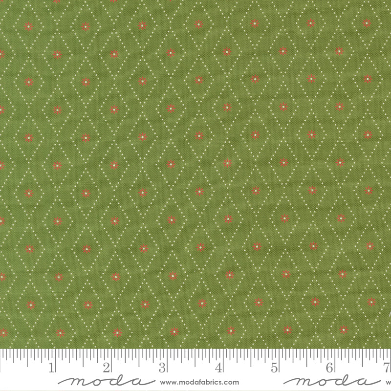 Poinsettia & Pear Evergreen Argyle Yardage by Sherri & Chelsi for Moda Fabrics