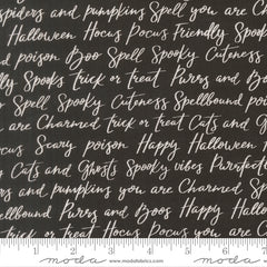 Purrs & Boos Black Cat Happy Halloween Yardage by Elena Amo for Moda Fabrics