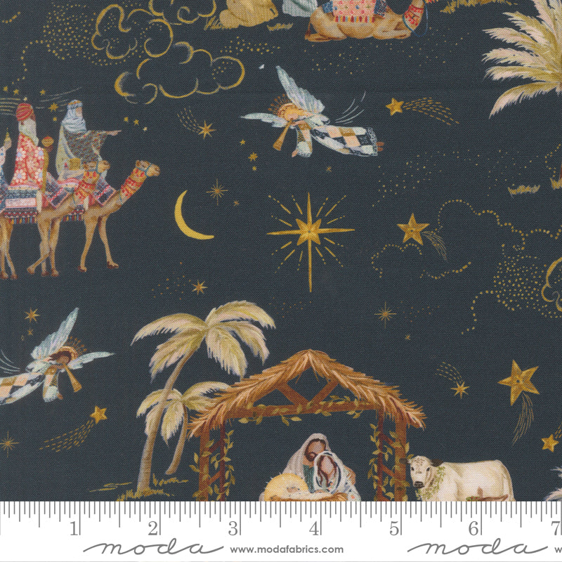 Silent Night Holy Night Silent Night Landscape Yardage by Watercolour Heart for Moda Fabrics