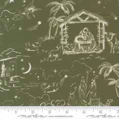 Silent Night Holly Guided By A Star Yardage by Watercolour Heart for Moda Fabrics