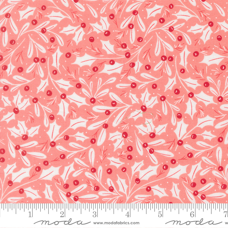 Merrily On High Blush Winter Berries Yardage by Sweetfire Road for Moda Fabrics