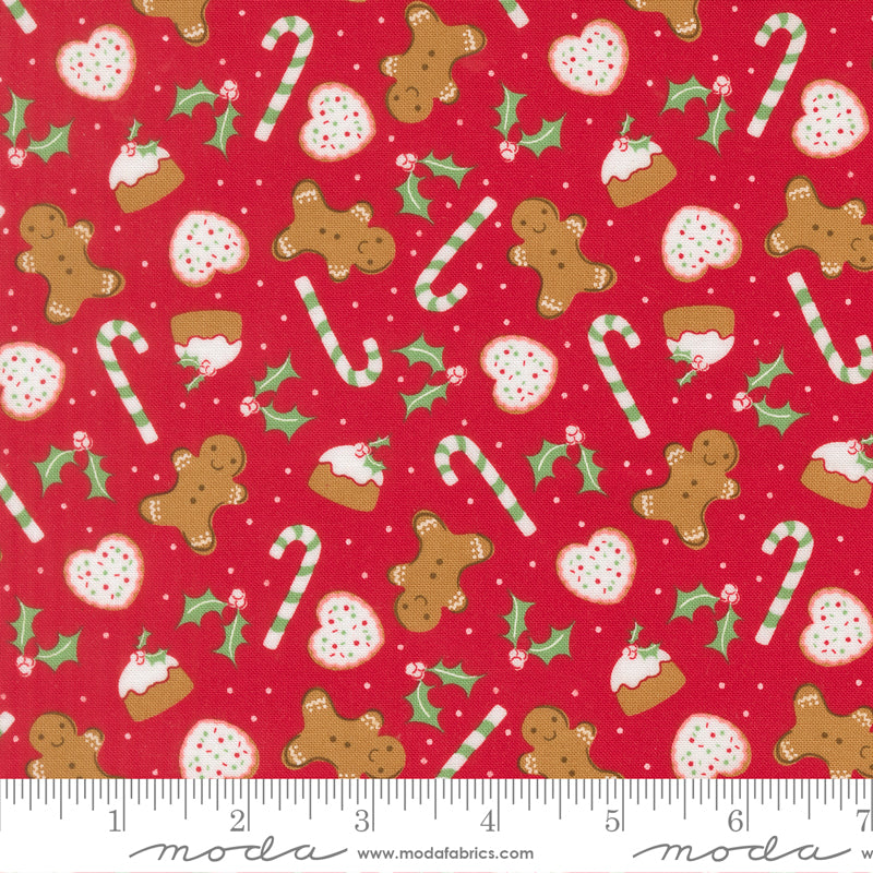 Merrily On High Christmas Red Sweet Treats Yardage by Sweetfire Road for Moda Fabrics