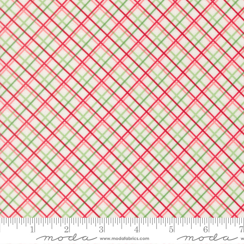 Merrily On High Snow Pretty Plaid Paper Yardage by Sweetfire Road for Moda Fabrics
