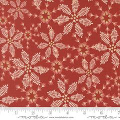 Old World Yuletide Poinsettia Snowy Lace Metallic Yardage by Fancy That Design House for Moda Fabrics 