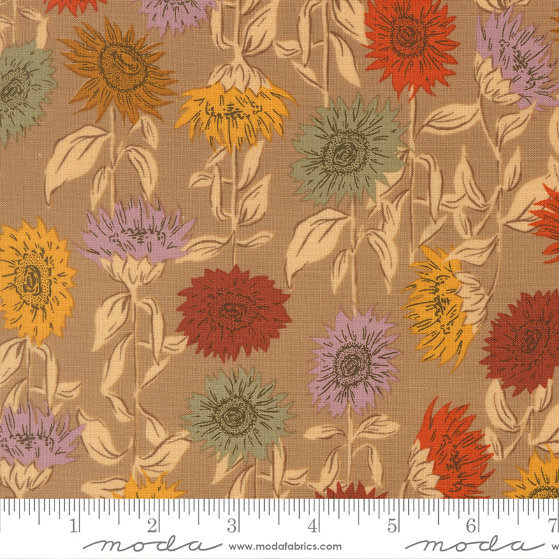 Windfall Oatmeal Sunflower Field Yardage by Fancy That Design House for Moda Fabrics
