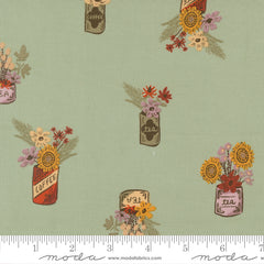Windfall Aqua Vintage Jars Yardage by Fancy That Design House for Moda Fabrics