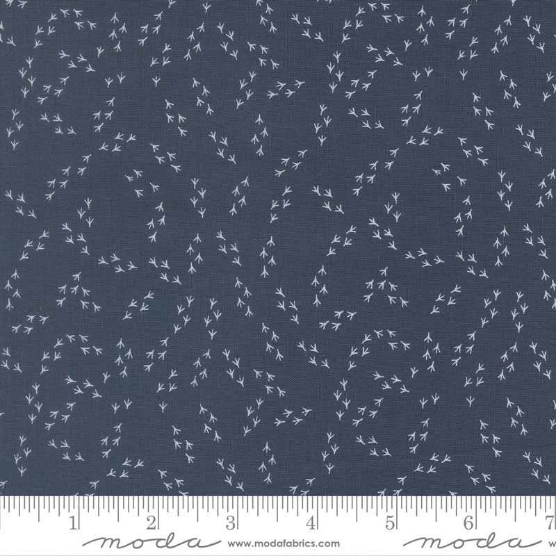 The Henhouse Demin Chicken Feet Yardage by Gingiber for Moda Fabrics