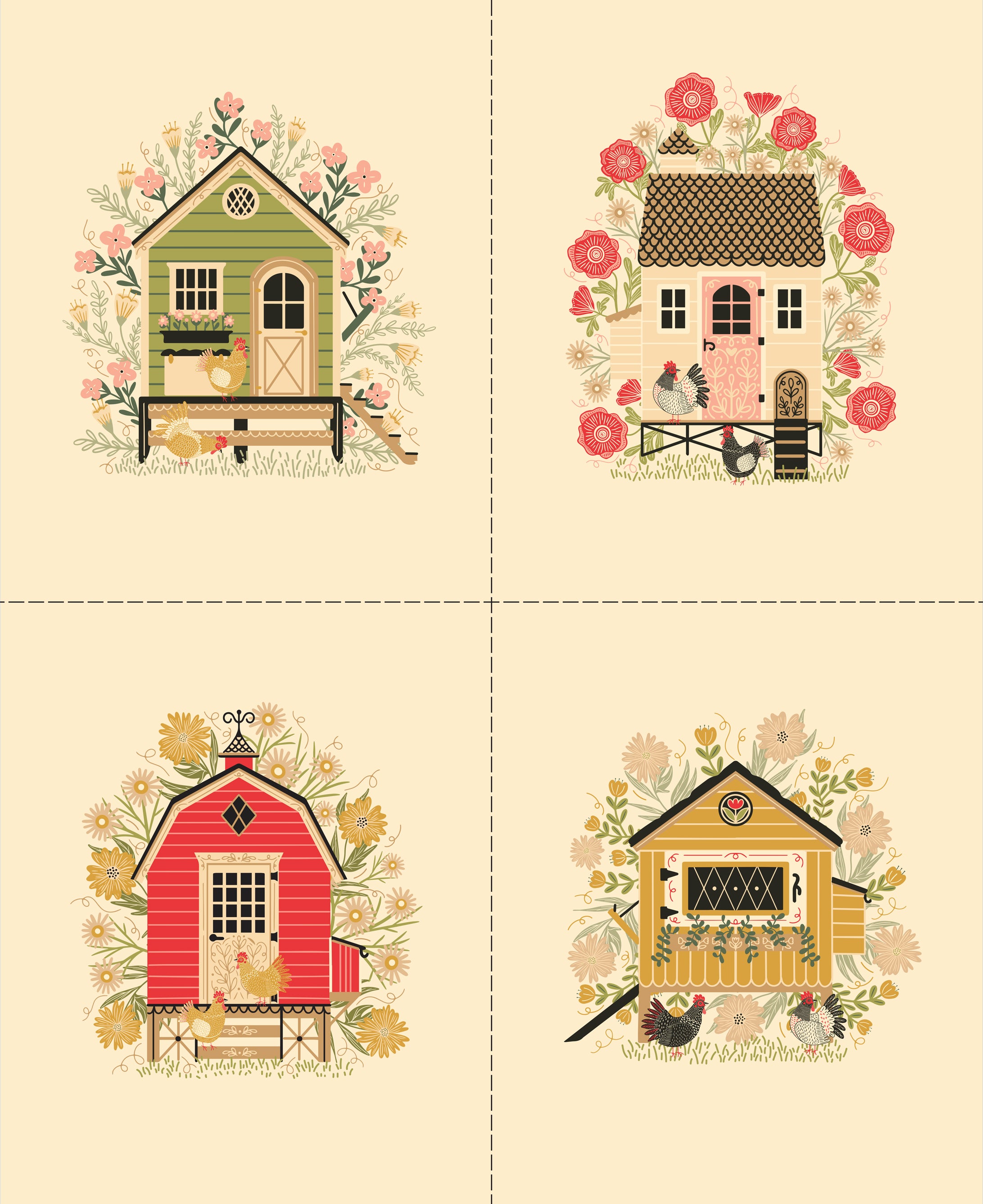 The Henhouse Cloud Panel Yardage by Gingiber for Moda Fabrics