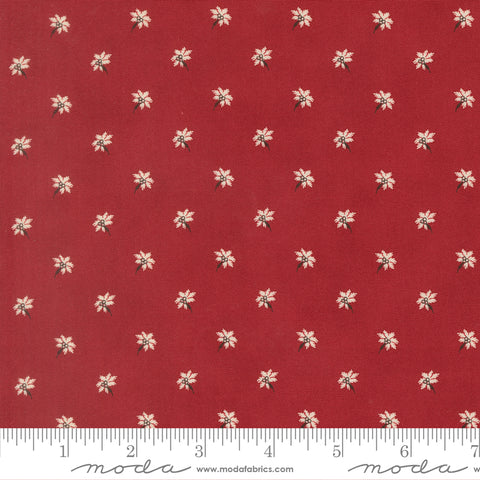 Joyful Gatherings II Deep Crimson Poinsettia Yardage by Primitive Gatherings for Moda Fabrics