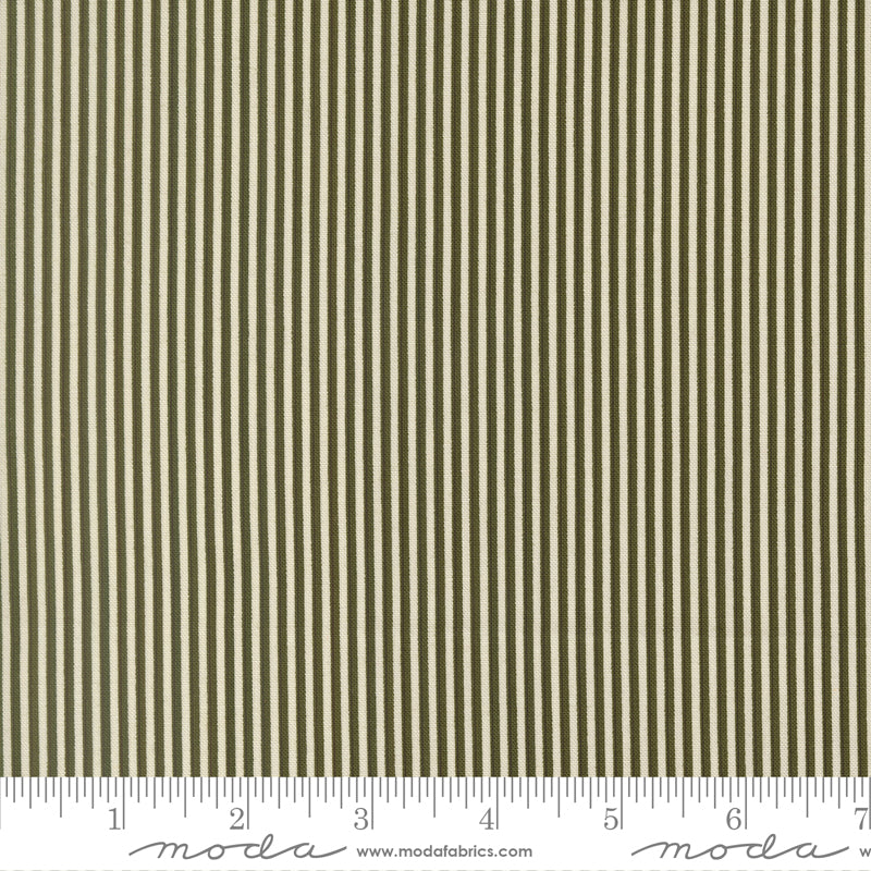 Joyful Gatherings II Cloud Evergreen Peppermint Stripe Yardage by Primitive Gatherings for Moda Fabrics