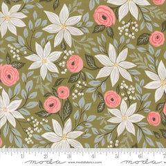 Berry & Pine Sage Poinsettia Party Yardage by Lella Boutique for Moda Fabrics