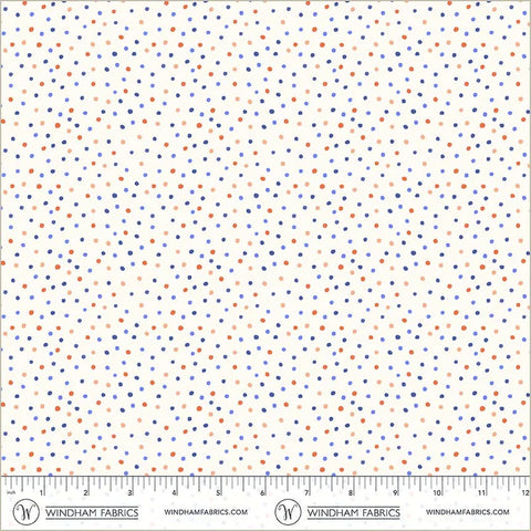Folky Chicken Ivory Dottie Yardage by Natalie Briscoe for Windham Fabrics
