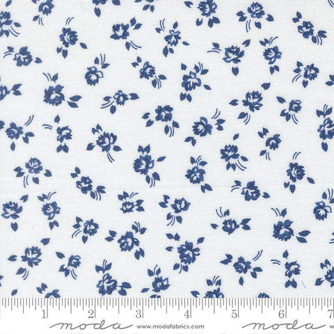Blueprint White Navy Grace Yardage by Camille Roskelley for Moda Fabrics