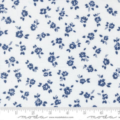 Blueprint White Navy Grace Yardage by Camille Roskelley for Moda Fabrics