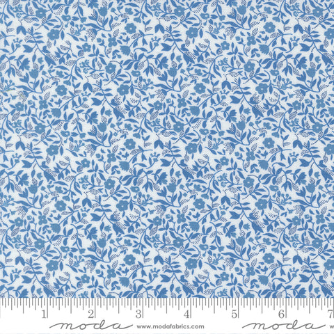 Blueprint White Blue Frolic Yardage by Camille Roskelley for Moda Fabrics