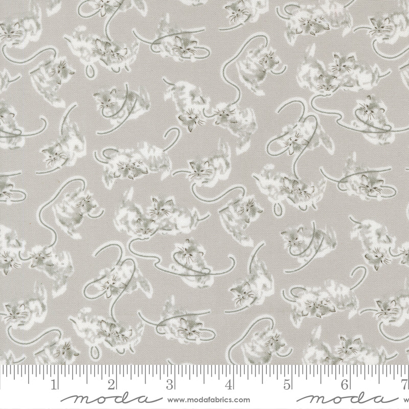 A Cat Named Stitch Grey Georgie Yardage by Camille Roskelley for Moda Fabrics