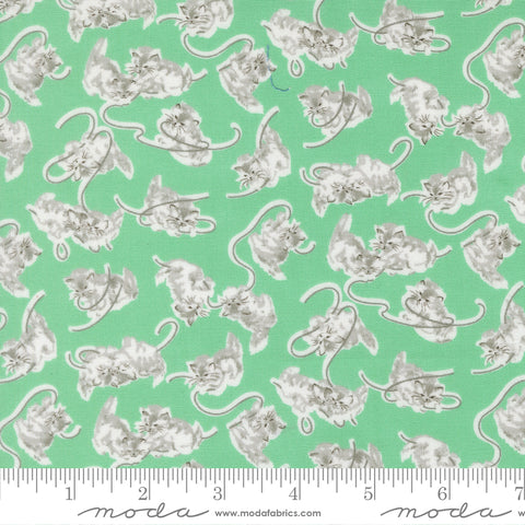 A Cat Named Stitch Green Georgie Yardage by Camille Roskelley for Moda Fabrics