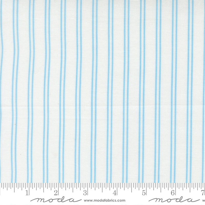 A Cat Named Stitch Cream Sky Stitch Stripe Yardage by Camille Roskelley for Moda Fabrics