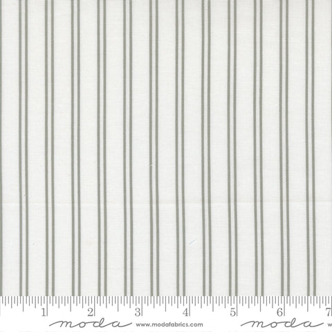 A Cat Named Stitch Cream Grey Stitch Stripe Yardage by Camille Roskelley for Moda Fabrics