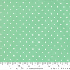 A Cat Named Stitch Green Cosmo Dot Yardage by Camille Roskelley for Moda Fabrics