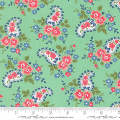 A Cat Named Stitch Green Sweet Paisley Yardage by Camille Roskelley for Moda Fabrics