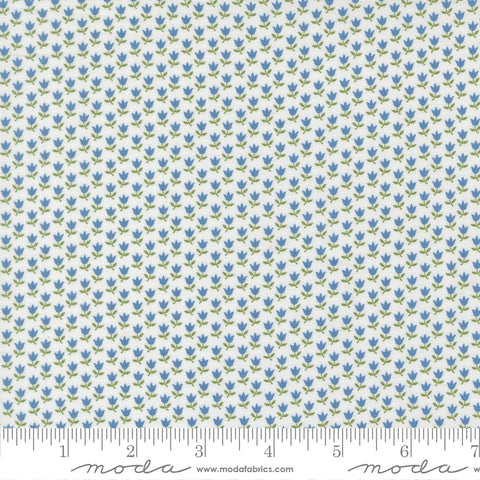 A Cat Named Stitch Cream Blue June Yardage by Camille Roskelley for Moda Fabrics