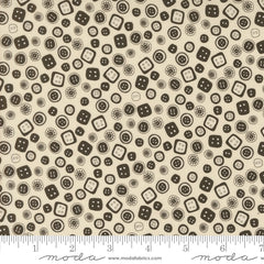 Threads Porcelain Black Buttons Yardage by Sweetwater for Moda Fabrics