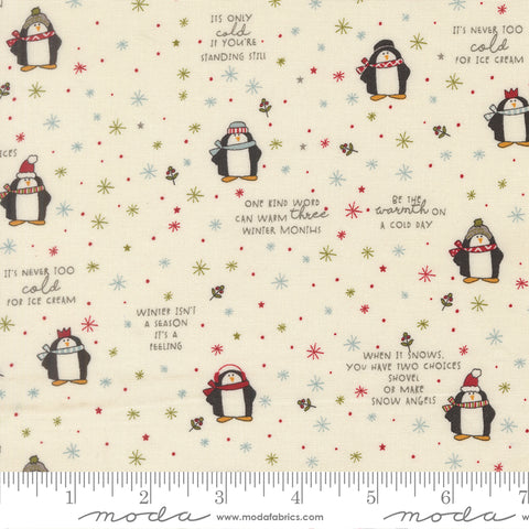 Chilly Vanilla Mr Penguin Yardage by Sweetwater for Moda Fabrics