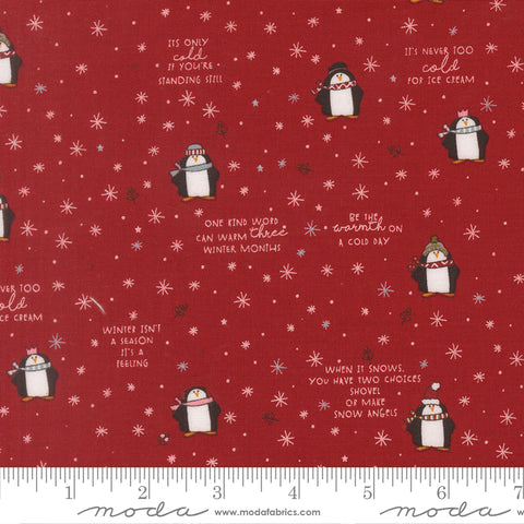 Chilly Red Mr Penguin Yardage by Sweetwater for Moda Fabrics