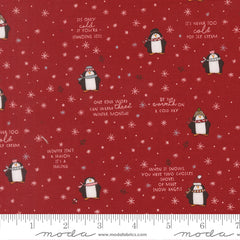 Chilly Red Mr Penguin Yardage by Sweetwater for Moda Fabrics
