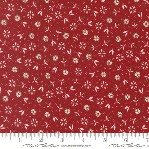 Chilly Red Christmas Flowers Yardage by Sweetwater for Moda Fabrics