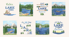 On Lake Time Cloud White Panel by Deb Strain for Moda Fabrics
