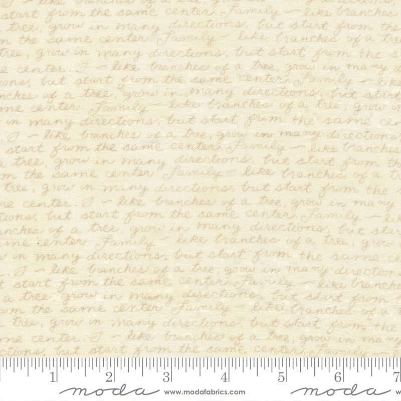 Family Tree Warm White Tonal Family Quotes Yardage by Deb Strain for Moda Fabrics