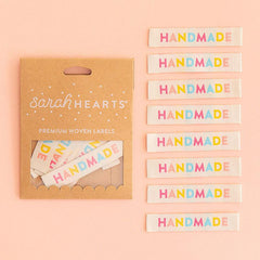 Sew in Labels Colorful Handmade by Sarah Hearts