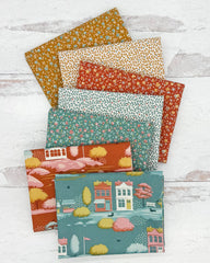 Village Life Blenders Rust/Teal  Fat Quarter Bundle by Tilda for Tilda Fabrics