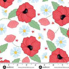 Oh Say Can You Sew White Home of The Brave Yardage by Amy Latta for Andover Fabrics