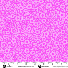 Ghostly Garden Pink Floral Fright Yardage by KP Creates for Andover Fabrics