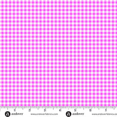 Ghostly Garden Pink Bitty Gingham Yardage by KP Creates for Andover Fabrics