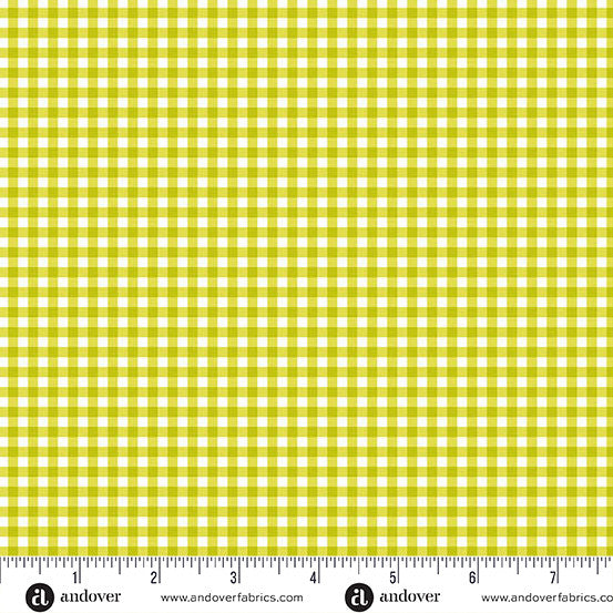 Ghostly Garden Green Bitty Gingham Yardage by KP Creates for Andover Fabrics