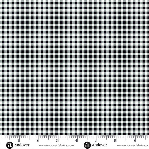 Ghostly Garden Black Bitty Gingham Yardage by KP Creates for Andover Fabrics