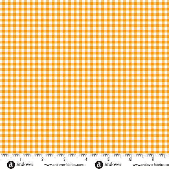 Ghostly Garden Orange Bitty Gingham Yardage by KP Creates for Andover Fabrics
