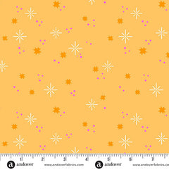 Ghostly Garden Orange Stardust Yardage by KP Creates for Andover Fabrics
