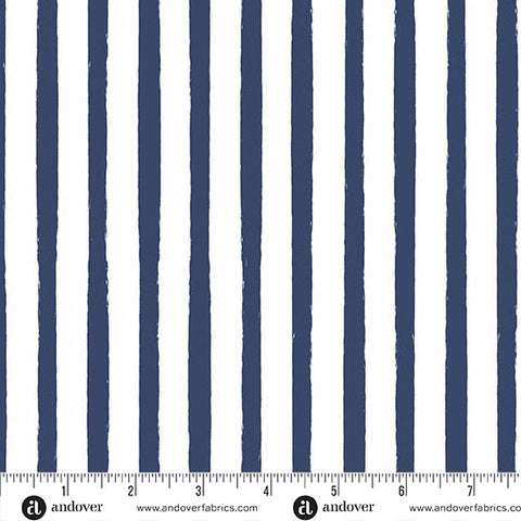 Oh Say Can You Sew Navy Broad Stripes Yardage by Amy Latta for Andover Fabrics