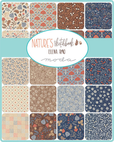 PREORDER Nature's Sketchbook Jelly Roll by Elena Amo for Moda Fabrics