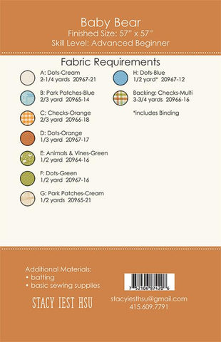 Baby Bear Quilt Pattern by Stacy Iest Hsu