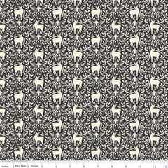 Yuletide Forest Charcoal Deer Damask Yardage by Katherine Lenius for Riley Blake Designs